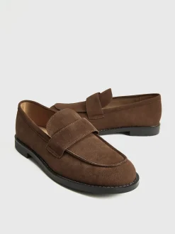 COMMENSE Shoes|Accessories^Suede Penny Loafers Brown