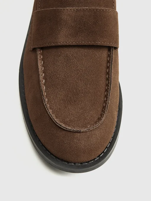 COMMENSE Shoes|Accessories^Suede Penny Loafers Brown