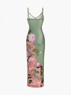 COMMENSE Floral Dresses|Summer Dresses^Summer Floral Long Dress Green