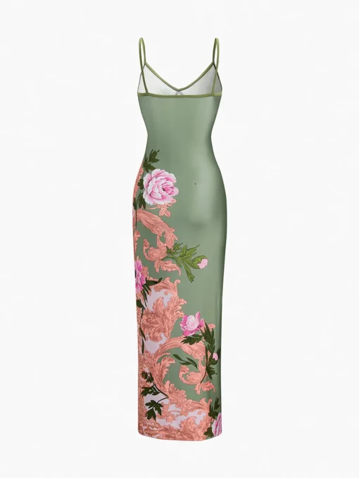 COMMENSE Floral Dresses|Summer Dresses^Summer Floral Long Dress Green
