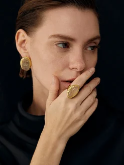 COMMENSE Rings & Bracelets|Accessories^Sunshine Yellow Crystal Ring Gold