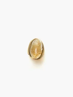 COMMENSE Rings & Bracelets|Accessories^Sunshine Yellow Crystal Ring Gold