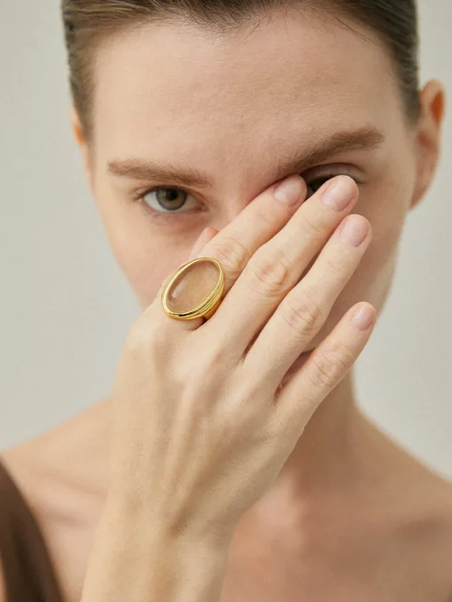 COMMENSE Rings & Bracelets|Accessories^Sunshine Yellow Crystal Ring Gold