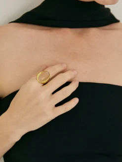 COMMENSE Rings & Bracelets|Accessories^Sunshine Yellow Crystal Ring Gold