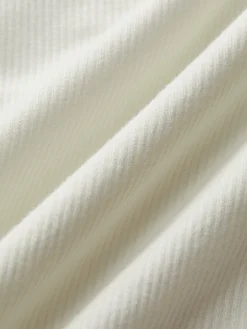 COMMENSE Tops^Sweetheart Ribbed Long Sleeve T-Shirt White