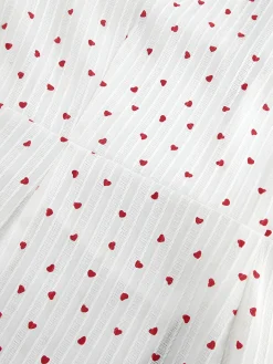 COMMENSE White Dresses|Work Dresses^Sweetheart Textured Knotted Midi Dress White