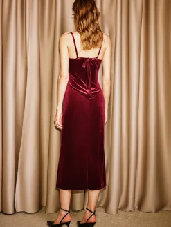 COMMENSE Dresses^Sweetheart Velvet Cami Dress Burgundy