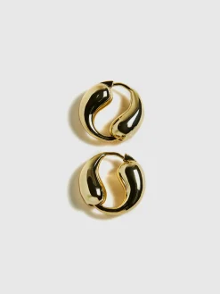 COMMENSE Earrings|Accessories^Tai Chi Water Drop Hoop Earrings Gold