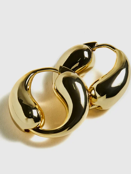 COMMENSE Earrings|Accessories^Tai Chi Water Drop Hoop Earrings Gold