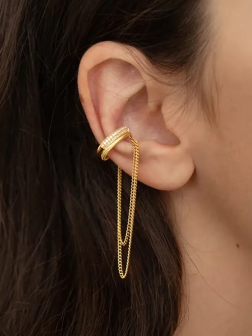 COMMENSE Earrings|Accessories^Tassel Single Ear Bone Clip Gold