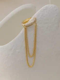 COMMENSE Earrings|Accessories^Tassel Single Ear Bone Clip Gold