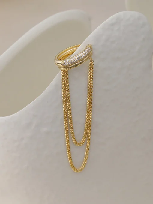COMMENSE Earrings|Accessories^Tassel Single Ear Bone Clip Gold