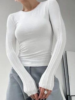 COMMENSE Sweater Tops|T-shirts^That One Long Sleeve Shirt White