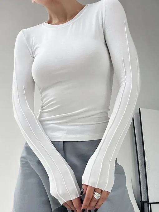 COMMENSE Sweater Tops|T-shirts^That One Long Sleeve Shirt White