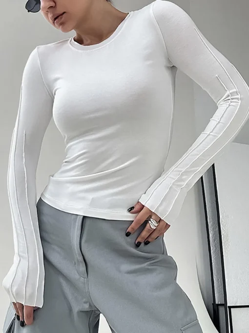COMMENSE Sweater Tops|T-shirts^That One Long Sleeve Shirt White