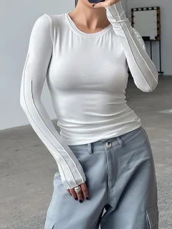COMMENSE Sweater Tops|T-shirts^That One Long Sleeve Shirt White