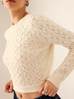 COMMENSE Sweater Tops|Sweaters & Cardigans^Tie Back Crop Sweater Beige