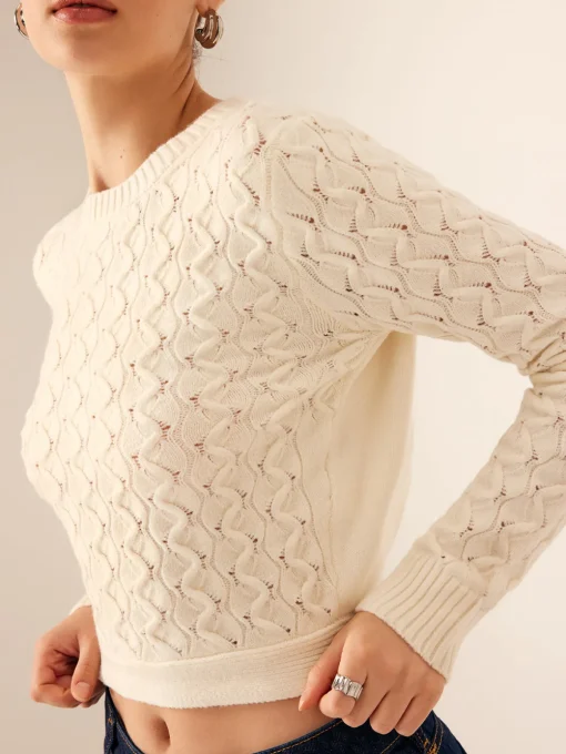 COMMENSE Sweater Tops|Sweaters & Cardigans^Tie Back Crop Sweater Beige