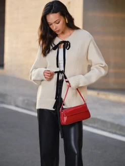 COMMENSE Sweater Tops|Sweaters & Cardigans^Tie Front Knit Top Khaki