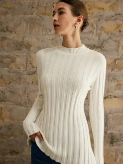 COMMENSE Sweater Tops|Sweaters & Cardigans^Tie Open Back Knit Top Off-White