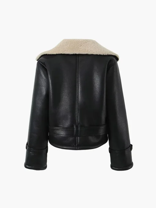COMMENSE Outerwear|Jackets^Too Blessed Sherpa Lined Shearling Leather Flight Jacket Black