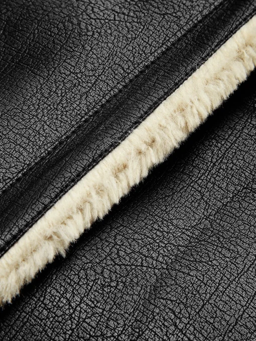 COMMENSE Outerwear|Jackets^Too Blessed Sherpa Lined Shearling Leather Flight Jacket Black