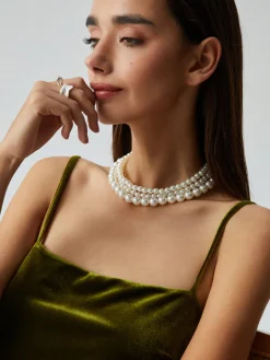 COMMENSE Necklaces|Accessories^Treble Layers Pearl Necklace White