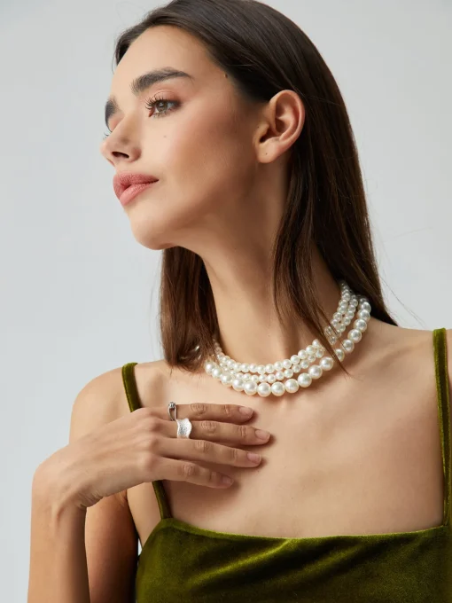 COMMENSE Necklaces|Accessories^Treble Layers Pearl Necklace White