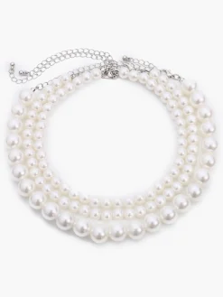 COMMENSE Necklaces|Accessories^Treble Layers Pearl Necklace White