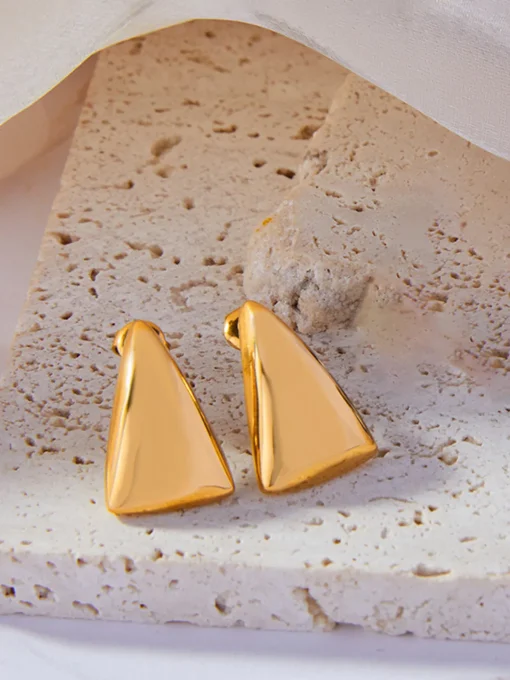 COMMENSE Earrings|Accessories^Triangle Stud Drop Earrings Gold