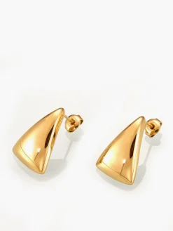 COMMENSE Earrings|Accessories^Triangle Stud Drop Earrings Gold