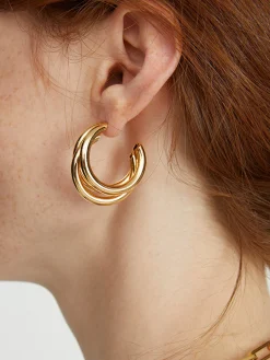 COMMENSE Earrings|Accessories^Triple en Hoop Stud Earrings Gold