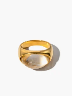 COMMENSE Rings & Bracelets|Accessories^Tunnel Honey Stone Ring Gold