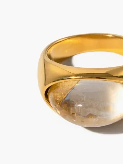 COMMENSE Rings & Bracelets|Accessories^Tunnel Honey Stone Ring Gold