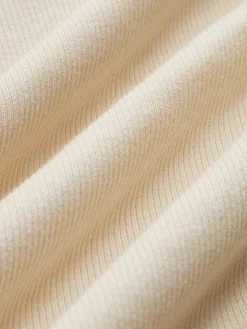 COMMENSE Blouses & Shirts|Tops^Turtleneck Ribbed Ruffle Sleeve Blouse Apricot