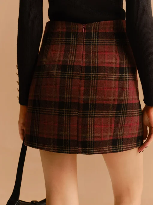 COMMENSE Skirts|Bottoms^Tweed Checked Mini Skirt Red