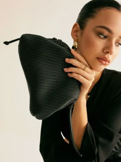 COMMENSE Bags|Accessories^Two Way Pinstripe Cloud Bag Black