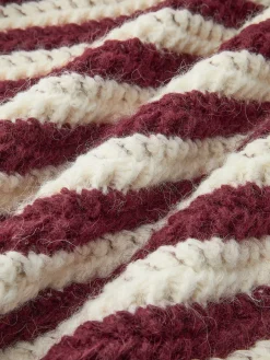 COMMENSE Cardigans|Sweaters & Cardigans^Two-Tone Striped Pockets Long Cardigan Burgundy