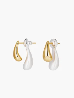 COMMENSE Earrings|Accessories^Two-Tone Water Drop Earrings Gold