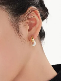 COMMENSE Earrings|Accessories^Two-Tone Water Drop Earrings Gold