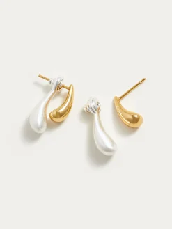 COMMENSE Earrings|Accessories^Two-Tone Water Drop Earrings Gold