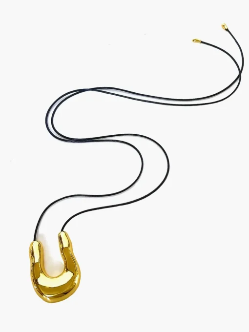 COMMENSE Necklaces|Accessories^U-Shape Horseshoe Rope Necklace Gold