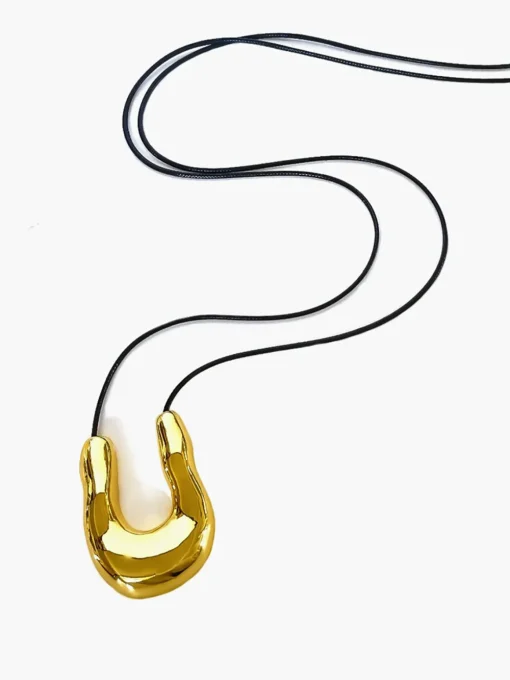 COMMENSE Necklaces|Accessories^U-Shape Horseshoe Rope Necklace Gold