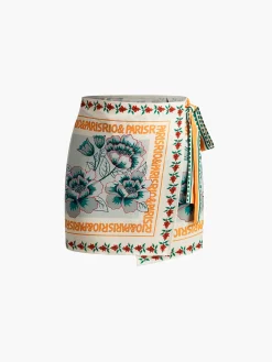 COMMENSE Skirts|Bottoms^Vacation Print Asymmetrical Mini Skirt Multicolor