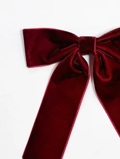 COMMENSE Hair Claws & Hats|Accessories^Velvet Bow Hair Clip Burgundy