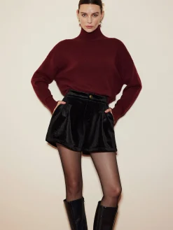 COMMENSE Shorts|Bottoms^Velvet Cozy Shorts Black