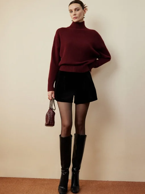 COMMENSE Shorts|Bottoms^Velvet Cozy Shorts Black