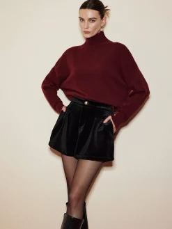 COMMENSE Shorts|Bottoms^Velvet Cozy Shorts Black