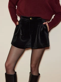 COMMENSE Shorts|Bottoms^Velvet Cozy Shorts Black