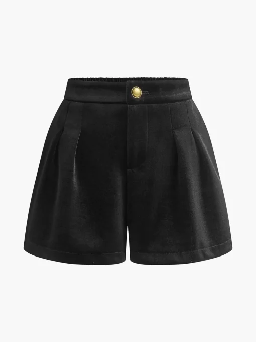 COMMENSE Shorts|Bottoms^Velvet Cozy Shorts Black